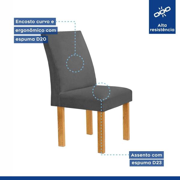 Imagem de Conjunto Mesa Luna 100cm com 4 Cadeiras Canela Tampo Slim Plus com Vidro