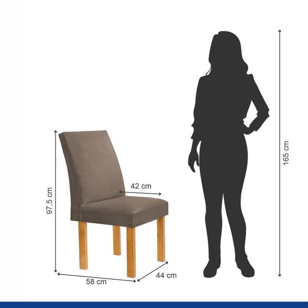 Imagem de Conjunto Mesa Manuela 120cm com 4 Cadeiras Canela Tampo Dakota Plus com Vidro Yescasa