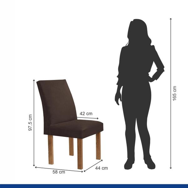 Imagem de Conjunto Mesa Manuela 160cm com 6 Cadeiras Canela Tampo Dakota Plus com Vidro Yescasa