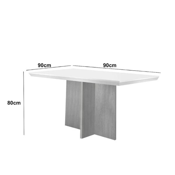 Imagem de Conjunto Mesa Olímpia 90cm Tampo Mdf 4 Cadeiras Off White