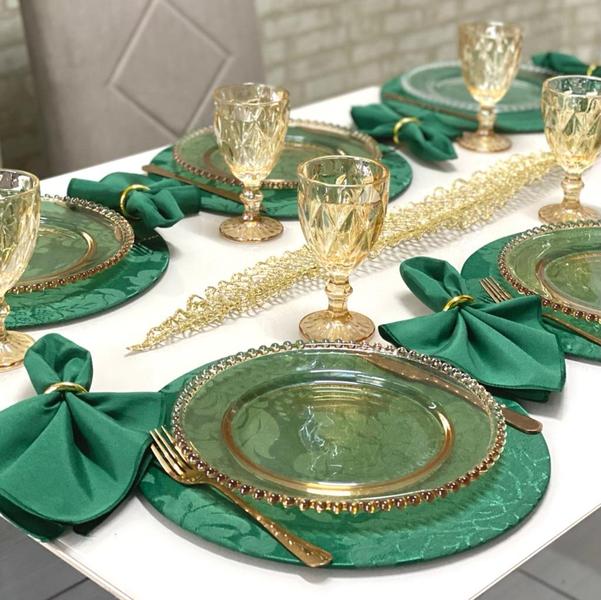 Imagem de Conjunto Mesa Posta Souplat Completo Medalhão Varias Cores Decorativo