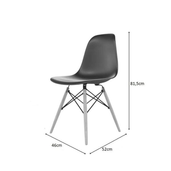 Imagem de Conjunto Mesa Redonda 90cm Tampo em Mdf 4 Cadeiras Pp Base Madeira Eames Dsw-m