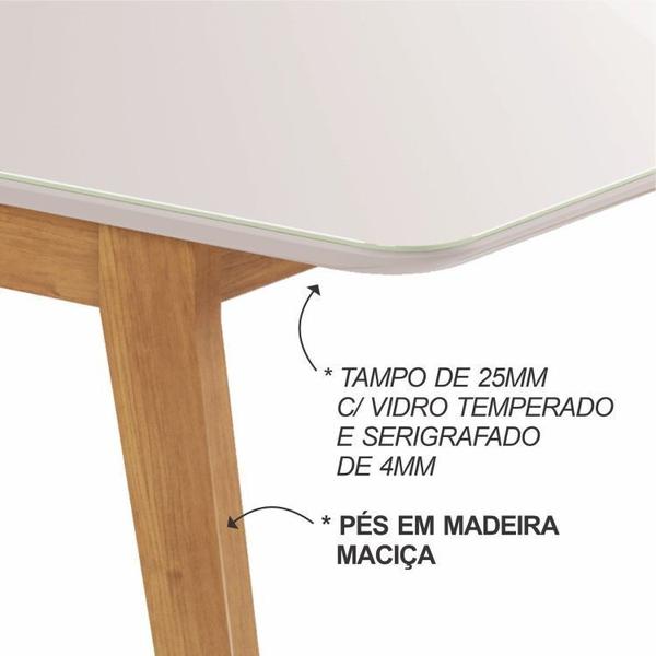 Imagem de Conjunto Mesa Retangular Vidro/MDF com 6 Cadeiras Eames PP