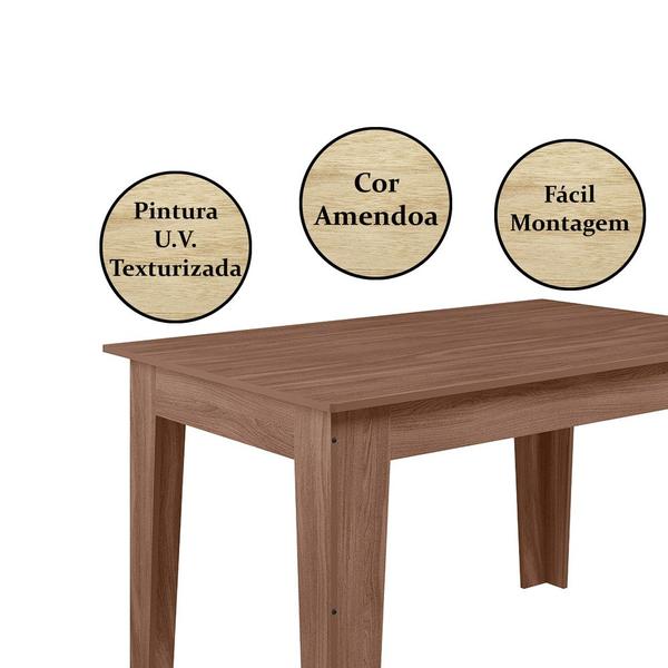 Imagem de Conjunto Mesa Sala de Jantar 6 Cadeiras 1,35m Itália Amêndoa