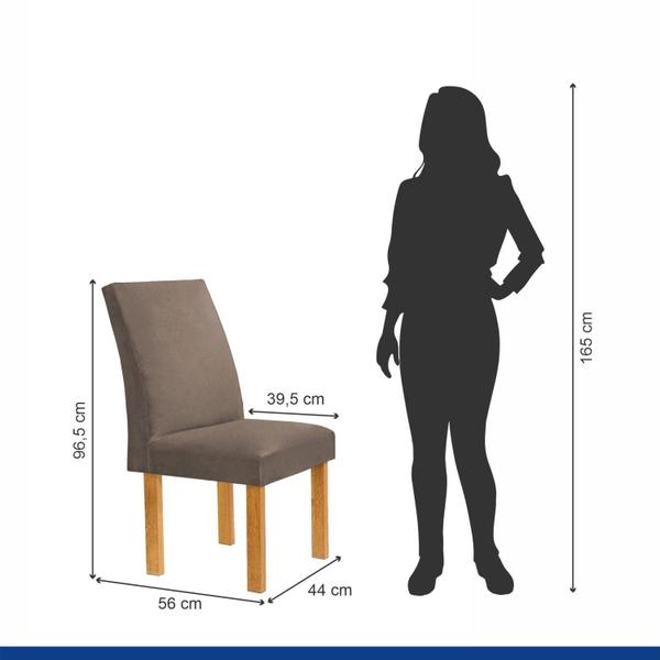 Imagem de Conjunto Mesa Stella Ripada 170cm com 6 Cadeiras Canela Tampo Smart Plus com Vidro