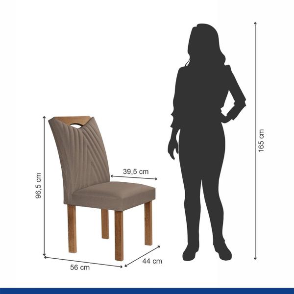 Imagem de Conjunto Mesa Stella Ripada 170cm com 6 Cadeiras Stella Tampo Smart Plus com Vidro