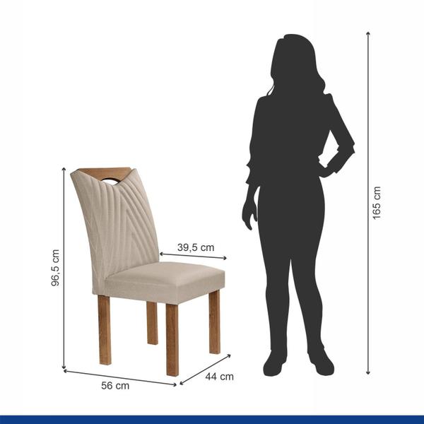 Imagem de Conjunto Mesa Stella Ripada 170cm com 6 Cadeiras Stella Tampo Smart Plus com Vidro