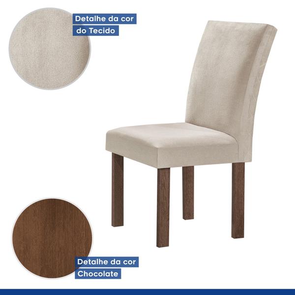 Imagem de Conjunto Mesa Tampo Slim Plus Vidro Kansas 100cmx100cm 4 Cadeiras Canela