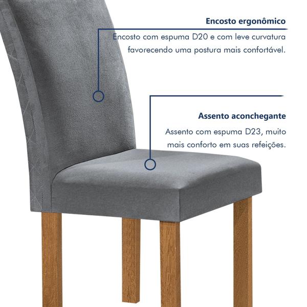 Imagem de Conjunto Mesa Tampo Slim Plus Vidro Kansas 100cmx100cm 4 Cadeiras Canela