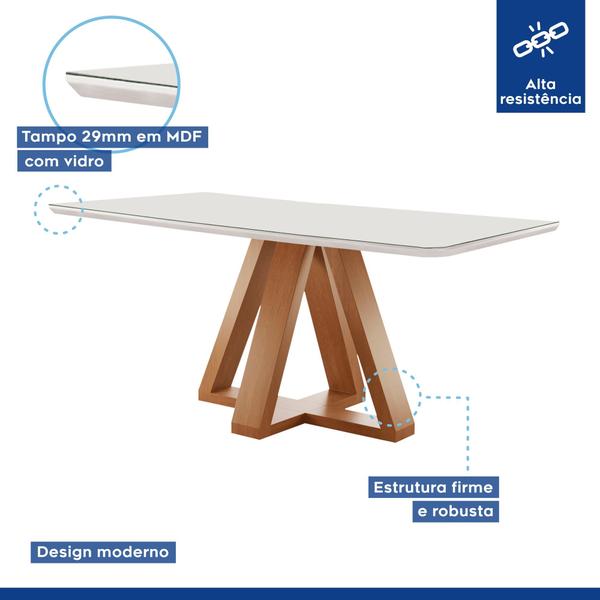 Imagem de Conjunto Mesa Tampo Smart Plus Kyra 120cmx90cm 4 Cadeiras Arthus