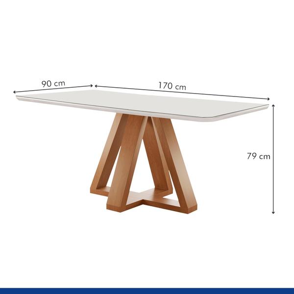 Imagem de Conjunto Mesa Tampo Smart Plus Vidro Kyra 170cmx90cm 6 Cadeiras Arthus