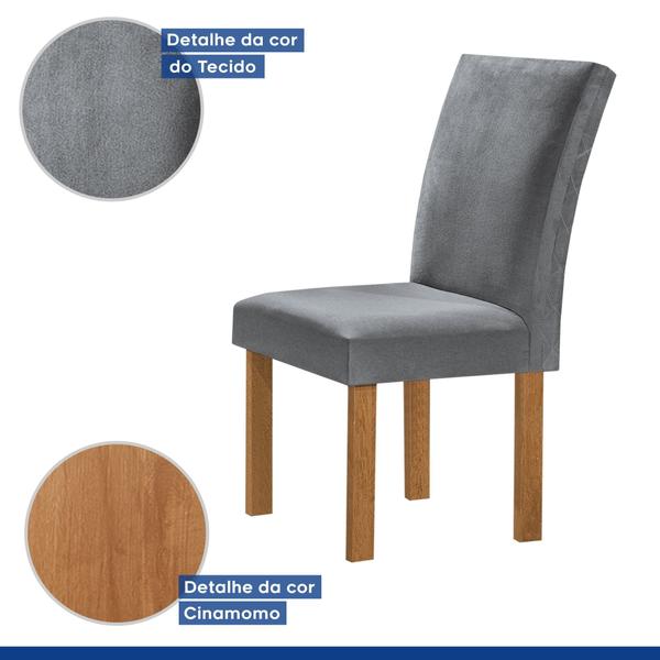 Imagem de Conjunto Mesa Tampo Smart Plus Vidro Kyra 170cmx90cm 6 Cadeiras Canela