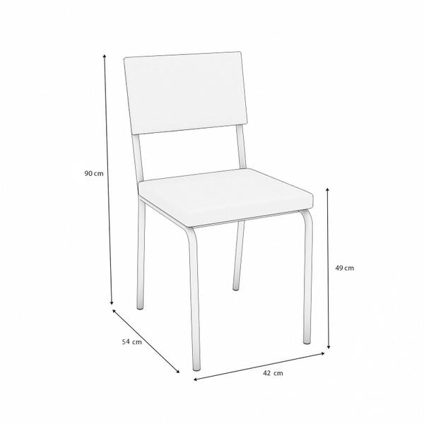 Imagem de Conjunto Mesa Volga Tampo de Vidro e 4 Cadeiras Zaria Cromado/Cinza