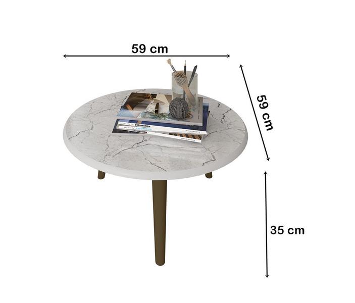 Imagem de Conjunto Mesas de Apoio/centro/lateral Brilhantes Carrara-Bechara Móveis