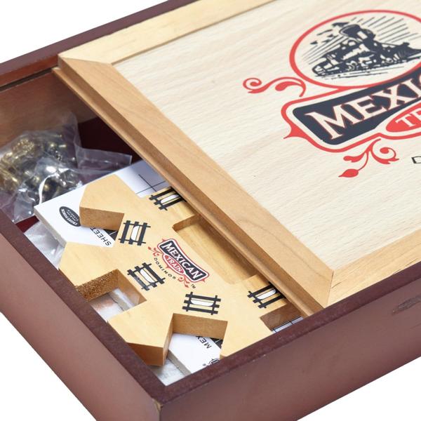 Imagem de Conjunto Mexican Train Domino Set Front Porch Classics Wood Box