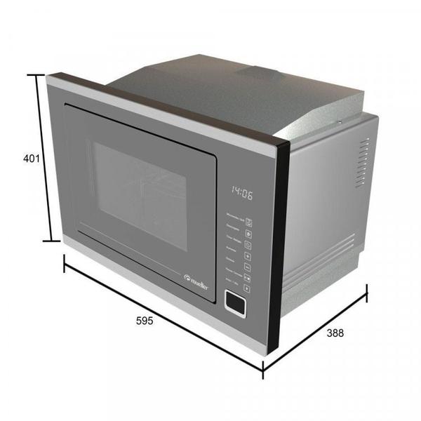 Imagem de Conjunto Micro-ondas de Embutir 25l e Forno Elétrico Digital de Embutir 68l Mueller Espelhado