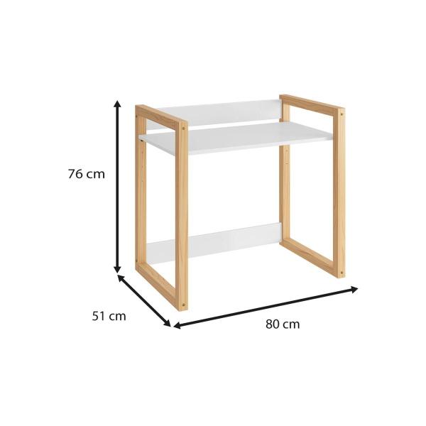 Imagem de Conjunto Mini Cama Montessoriana e Mesa Zoe Infantil com Regulagem de Altura Cinza Fosco / Madeira Pinus - Reller