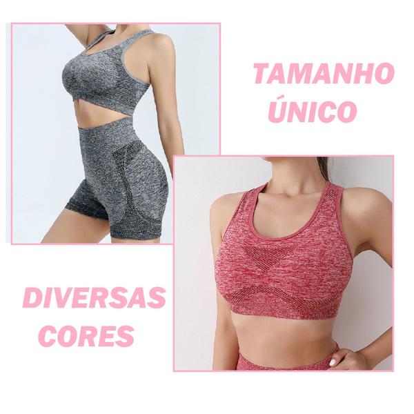 Imagem de Conjunto Modela Corpo Levanta Bumbum Bermuda Short + TOP C/ Bojo Removível TAM U Academia