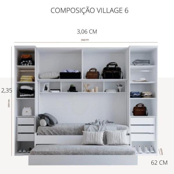 Imagem de Conjunto modulado composição village 6 robel 100% mdf branco