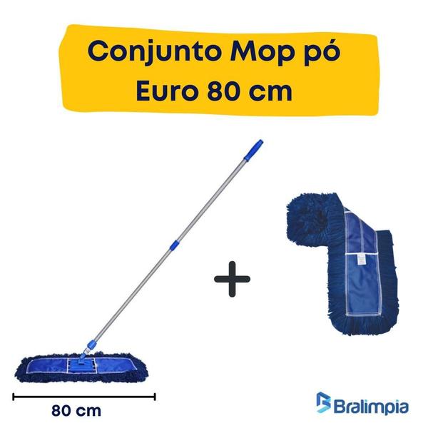 Imagem de Conjunto Mop Pó Eletrostático Euro 80Cm Com + 1 Refil Extra