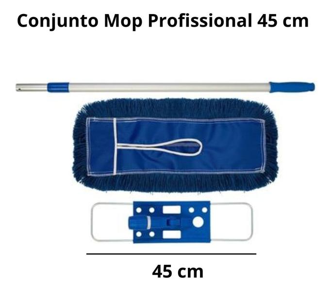 Imagem de Conjunto Mop Pó Profi 45cm Eletrostático Com Cabo Esfregão