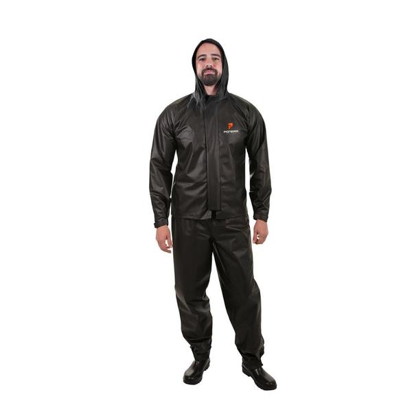 Imagem de Conjunto Motoqueiro Combate com Capuz PVC Preto - Pioneira, Tamanho: M