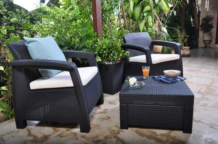 Imagem de Conjunto Móveis Jardim Corfu Balcony Set Marrom Keter