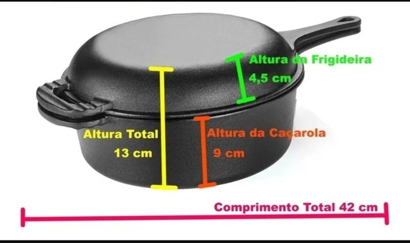 Imagem de Conjunto Multiuso Caçarola e Frigideira 26cm Panela Mineira Eficaz  Envio Imediato