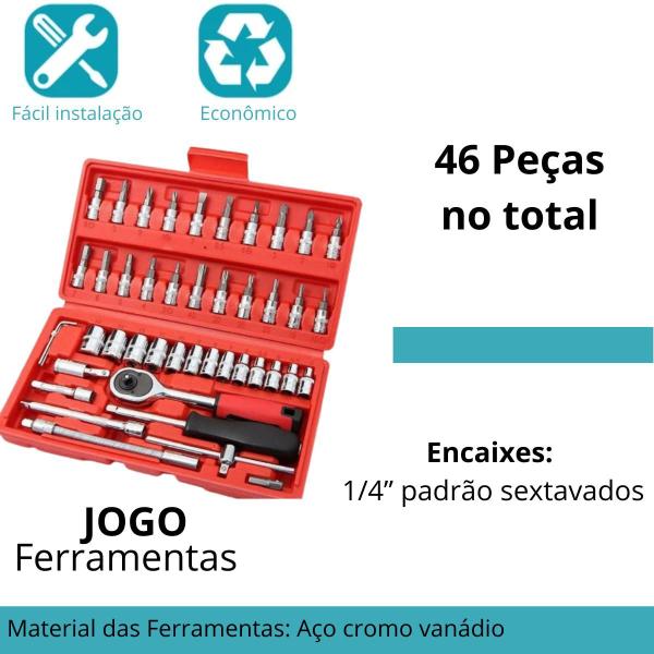 Imagem de Conjunto multiuso de 46 ferramentas leves e funcionais.