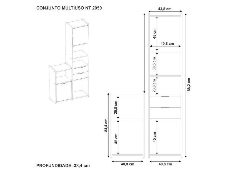 Imagem de Conjunto Multiuso Notável - Nogal Trend e Branco