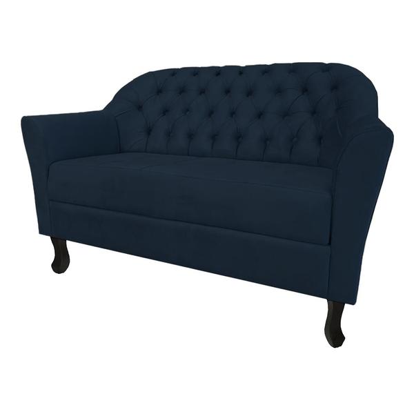 Imagem de Conjunto Namoradeira Com 2 Poltronas Júlia Suede Azul Marinho - DL Decor