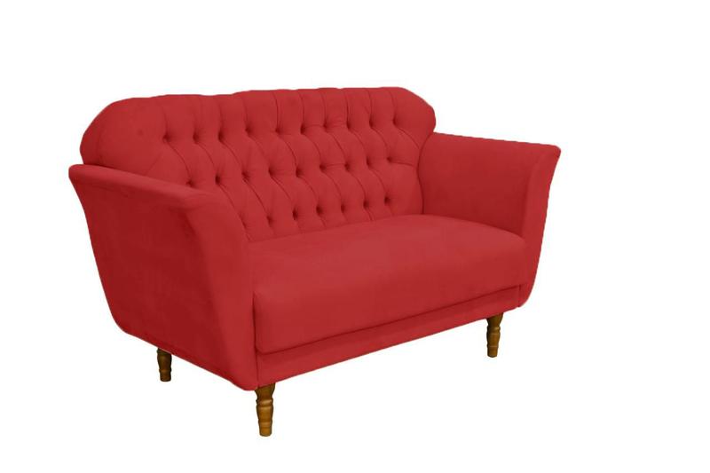 Imagem de Conjunto Namoradeira Com 2 Poltronas Juliana Suede Vermelho - DL Decor