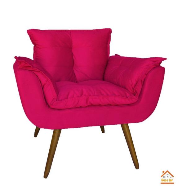 Imagem de Conjunto Namoradeira Com 2 Poltronas Sala de Estar Opala Suede Pink - LM DECOR