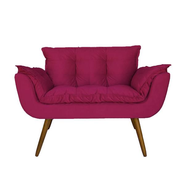 Imagem de Conjunto Namoradeira Com 2 Poltronas Sala de Estar Opala Suede Pink - LM DECOR