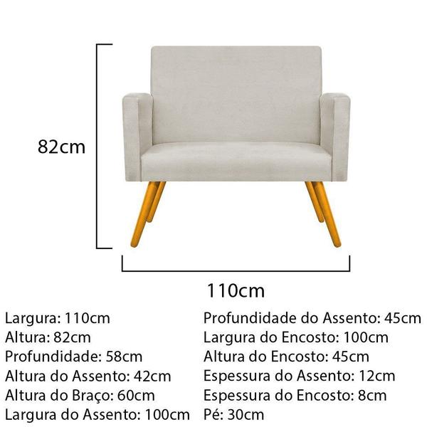 Imagem de Conjunto Namoradeira e 02 Poltronas Arenzza Palito Mel Suede Bege - DAMAFFÊ MÓVEIS