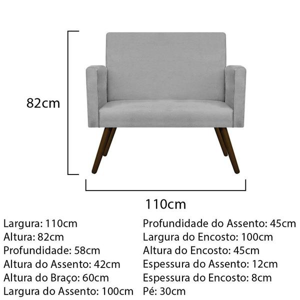 Imagem de Conjunto Namoradeira e 02 Poltronas Arenzza Palito Tabaco Suede Cinza - DAMAFFÊ MÓVEIS