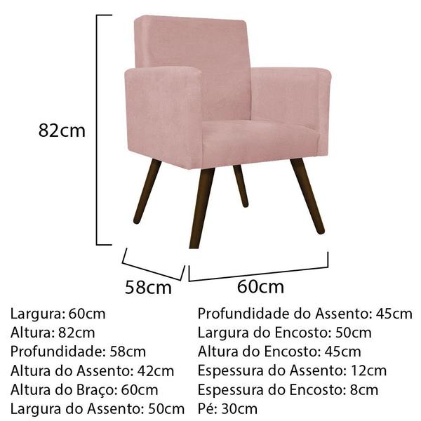 Imagem de Conjunto Namoradeira e 02 Poltronas Beatriz Palito Tabaco Suede Rosê