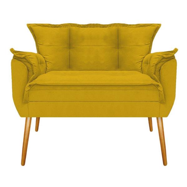 Imagem de Conjunto Namoradeira e 02 Poltronas Opala Palito Mel Suede Amarelo - DAMAFFÊ MÓVEIS