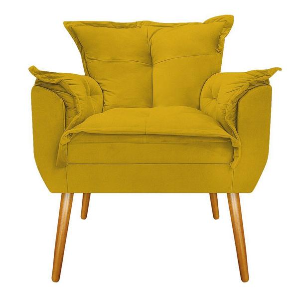 Imagem de Conjunto Namoradeira e 02 Poltronas Opala Palito Mel Suede Amarelo