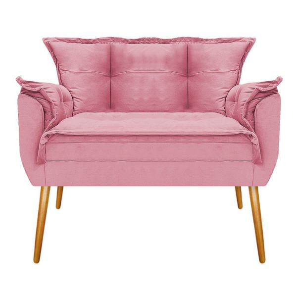 Imagem de Conjunto Namoradeira e 02 Poltronas Opala Palito Mel Suede Rosa Bebê