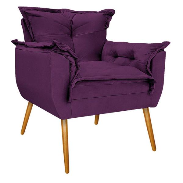 Imagem de Conjunto Namoradeira e 02 Poltronas Opala Palito Mel Suede Roxo - KDAcanto Móveis