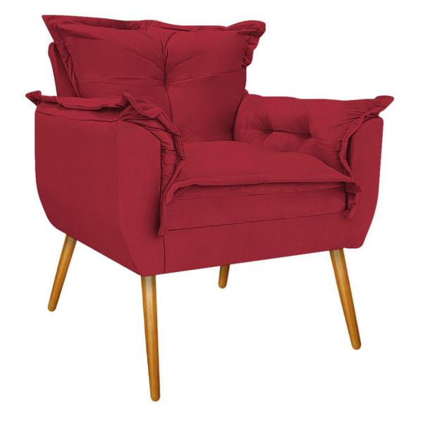 Imagem de Conjunto Namoradeira e 02 Poltronas Opala Palito Mel Suede Vermelho - KDAcanto Móveis