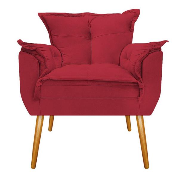 Imagem de Conjunto Namoradeira e 02 Poltronas Opala Palito Mel Suede Vermelho - KDAcanto Móveis