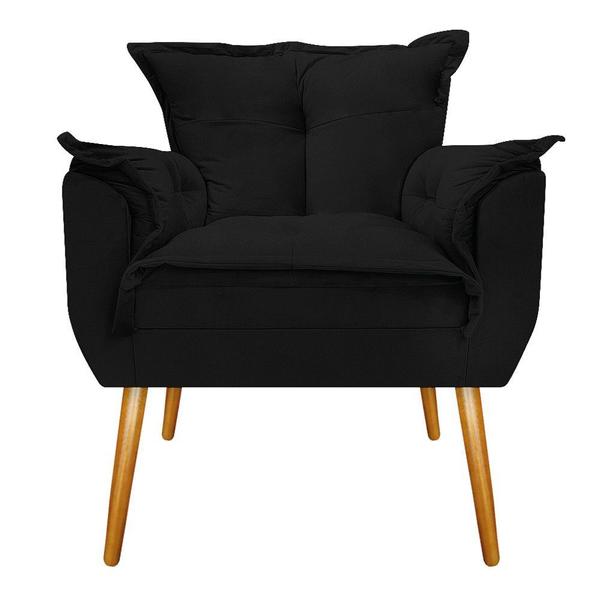 Imagem de Conjunto Namoradeira e 2 Poltronas Decorativas Apolo Pés Palito Mel Suede Preto