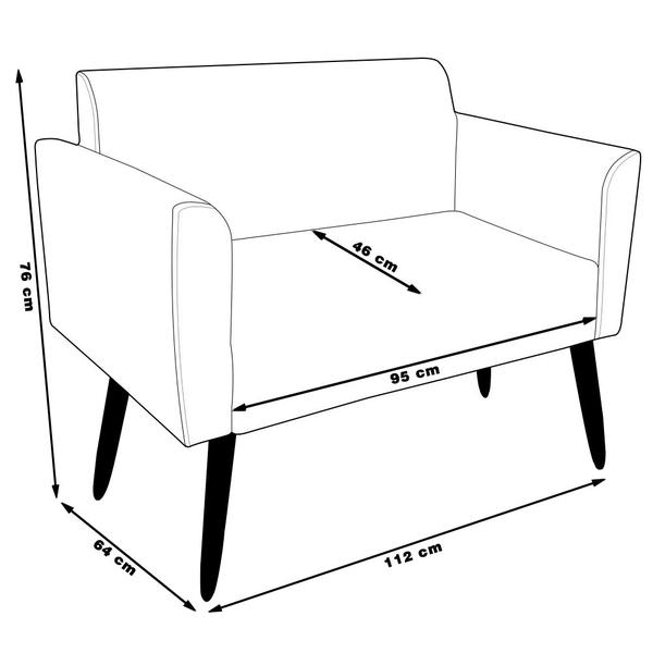 Imagem de Conjunto Namoradeira e 2 Poltronas Decorativas Isabella Pés Palito Madeira Suede Marrom G19 - Gran Belo