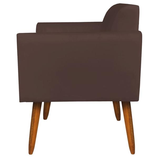 Imagem de Conjunto Namoradeira e 2 Poltronas Decorativas Isabella Pés Palito Madeira Suede Marrom G19 - Gran Belo