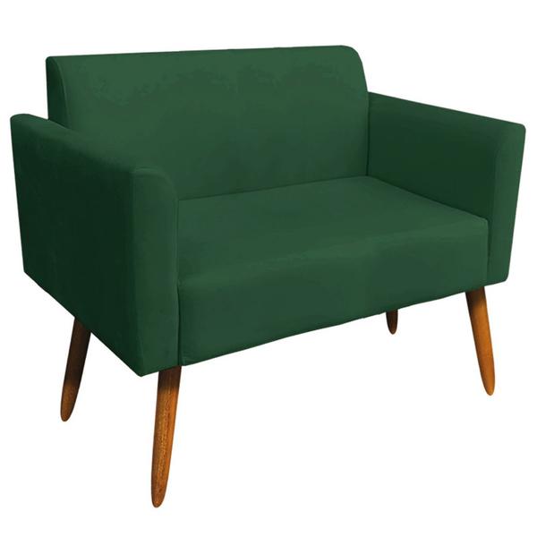 Imagem de Conjunto Namoradeira e 2 Poltronas Decorativas Isabella Pés Palito Madeira Suede Verde G19 - Gran Belo