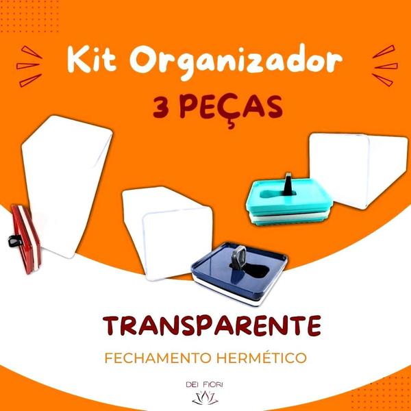 Imagem de Conjunto Organizador 3 Porta Mantimento Potes Herméticos Top