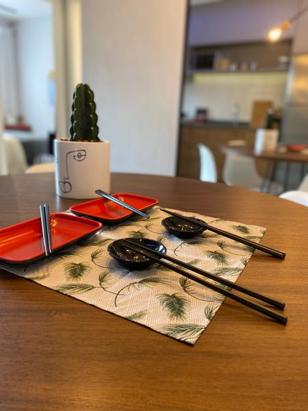 Imagem de Conjunto oriental 8 peças para sushi preto e vermelho  (MELAMINA JAPONESA-FRATELLI)