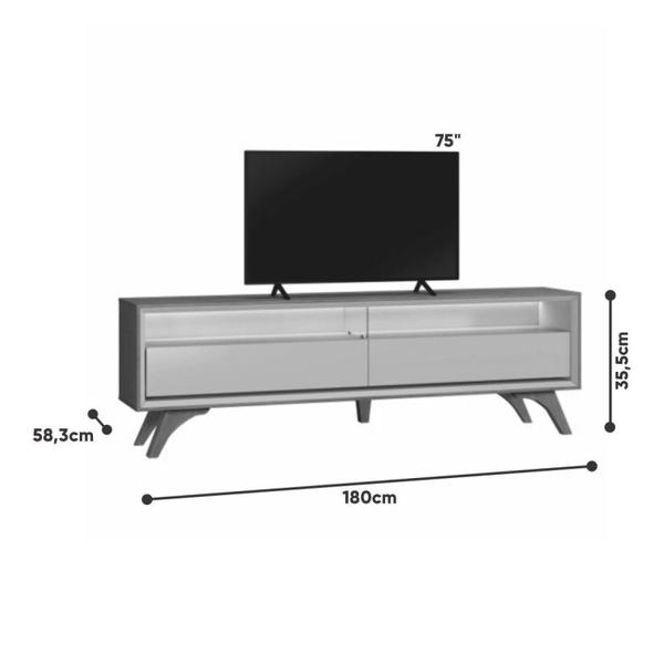 Imagem de Conjunto Painel Paris e Rack Áustria 217cm com Led Cascata